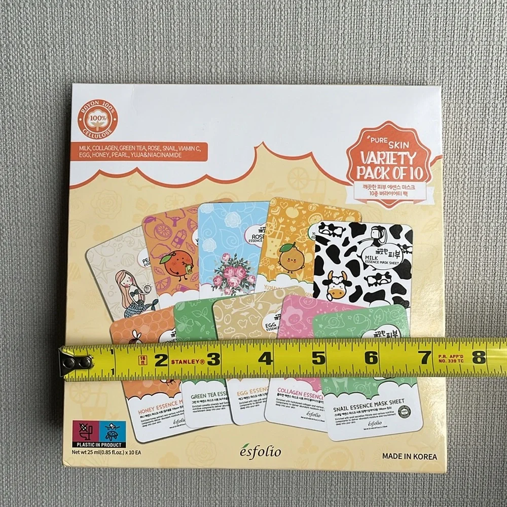 Esfolio k beauty pure skin variety pack of 10 essence sheet masks for face